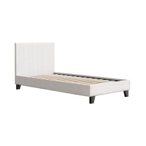 Apex Bed Frame Boucle Fabric Mattress Base Platform Wooden – SINGLE