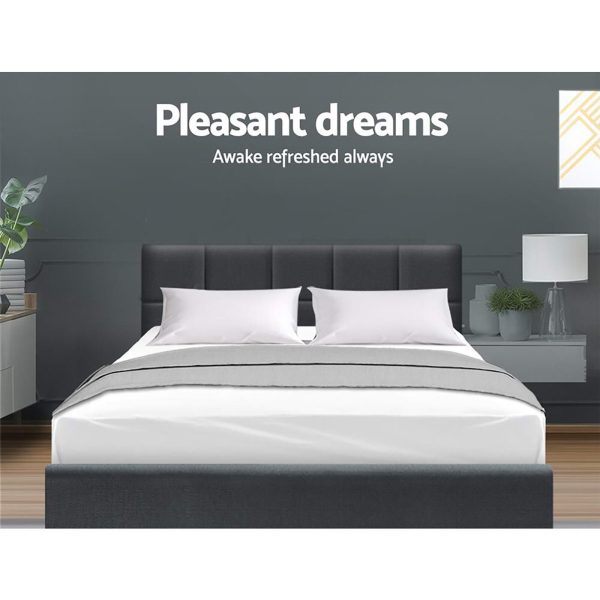 Clare Tino Bed Frame Fabric – DOUBLE, Charcoal