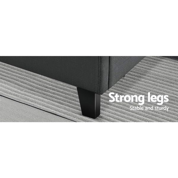 Clare Tino Bed Frame Fabric – DOUBLE, Charcoal