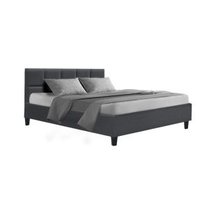 Clare Tino Bed Frame Fabric – DOUBLE, Charcoal