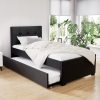 Keepit Bed Frame King Single Size Black Leather