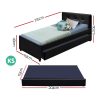 Keepit Bed Frame King Single Size Black Leather