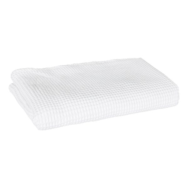Throw Blanket Cotton Waffle Blankets Soft Warm Large Sofa Bed Rugs – SINGLE, White