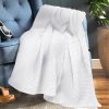 Throw Blanket Cotton Waffle Blankets Soft Warm Large Sofa Bed Rugs – SINGLE, White