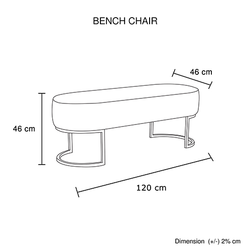 Bench Chair Black Velvet