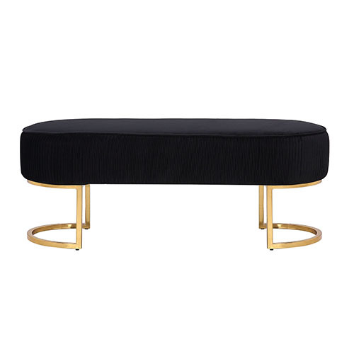 Bench Chair Black Velvet