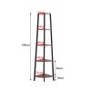 5 Tier Corner Shelf Industrial Ladder Shelf Wooden Storage Display Rack