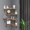 4 Pcs Floating Shelves Corner Shelf Wall Mounted Storage Wooden Display