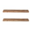 2Pcs Floating Shelves Wall Mounted Storage Solid Wood Display Shelf