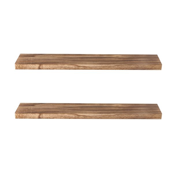 2Pcs Floating Shelves Wall Mounted Storage Solid Wood Display Shelf