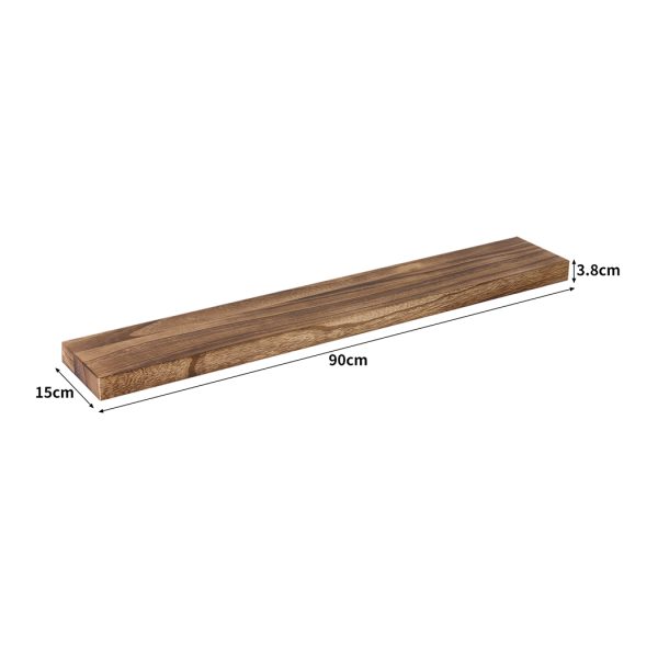 2Pcs Floating Shelves Wall Mounted Storage Solid Wood Display Shelf