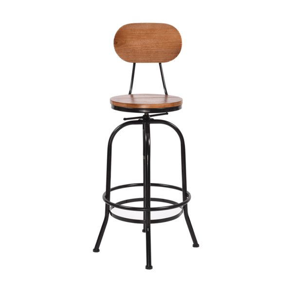 2x Levede Industrial Bar Stools Kitchen Stool Wooden Barstools Swivel Vintage