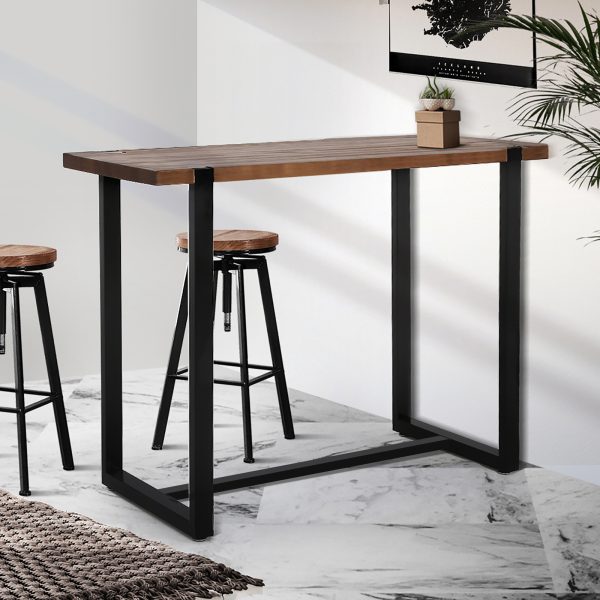 High Bar Table Industrial Pub Table Solid Wood Kitchen Cafe Office Desk