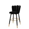 2x Bar Stools Kitchen Stool Chairs Velvet Swivel Barstools Luxury Black