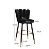 2x Bar Stools Kitchen Stool Chairs Velvet Swivel Barstools Luxury Black
