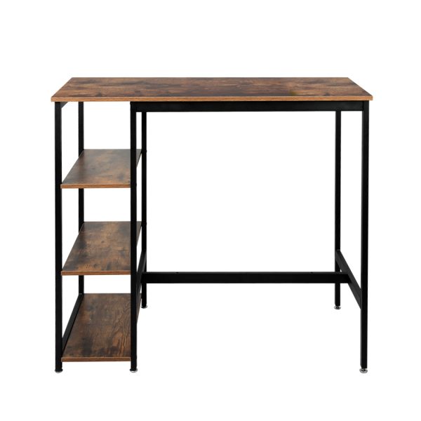 High Bar Table Pub Industrial 3-Tier Storage Shelf Wooden Cafe 110CMX60CM