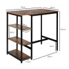 High Bar Table Pub Industrial 3-Tier Storage Shelf Wooden Cafe 110CMX60CM