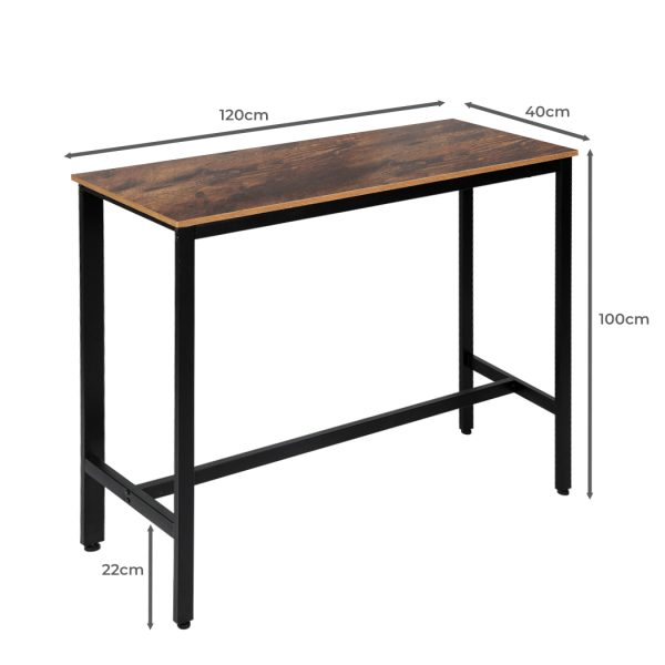 High Bar Table Nordic Industrial Stylish Modern Pub Wood 120CMX40CM