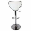 2X Bar Stools Faux Leather Mid High Back Adjustable Crome Base Gas Lift Swivel Chairs – White