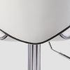 2X Bar Stools Faux Leather Mid High Back Adjustable Crome Base Gas Lift Swivel Chairs – White