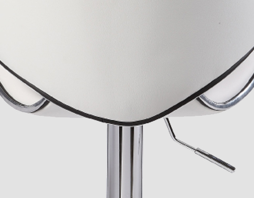 2X Bar Stools Faux Leather Mid High Back Adjustable Crome Base Gas Lift Swivel Chairs – White