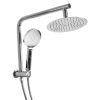 Rain Shower Head Set Silver Round Brass Taps Mixer Handheld High Pressure 10″