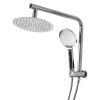 Rain Shower Head Set Silver Round Brass Taps Mixer Handheld High Pressure 10″