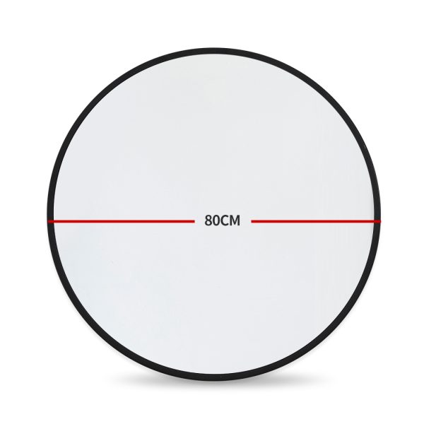 Wall Mirror Round Shaped Bathroom Makeup Mirrors Smooth Edge – 80 cm