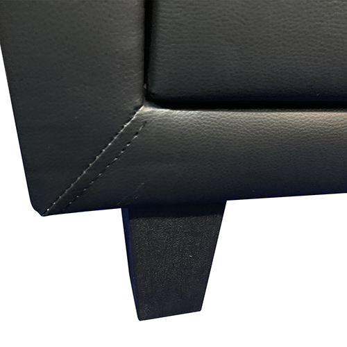 Bedside Table 2 drawers PU Leather Side Table Night Stand Storage in Black Colour