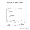Bedside Table 2 drawers PU Leather Side Table Night Stand Storage in Black Colour