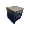 Bedside Table 2 drawers PU Leather Side Table Night Stand Storage in Black Colour