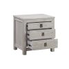 Euxton Bedside Table 2 drawers Night Stand Solid Acacia Storage in White Ash Colour