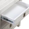 Euxton Bedside Table 2 drawers Night Stand Solid Acacia Storage in White Ash Colour