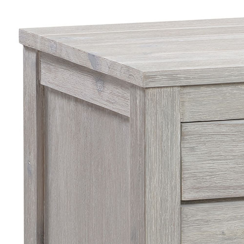 Euxton Bedside Table 2 drawers Night Stand Solid Acacia Storage in White Ash Colour