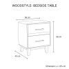 Bedside Table 2 drawers Night Stand Solid Wood Storage Light Brown Colour