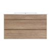 900mm Bathroom Vanity Cabinet Basin Unit Sink Storage Wall Mounted – Oak and White