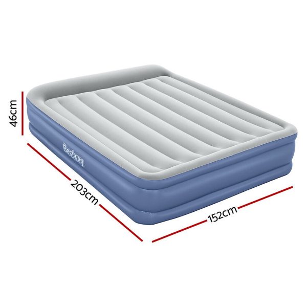 Air Mattress Queen Inflatable Bed 46cm Airbed Blue