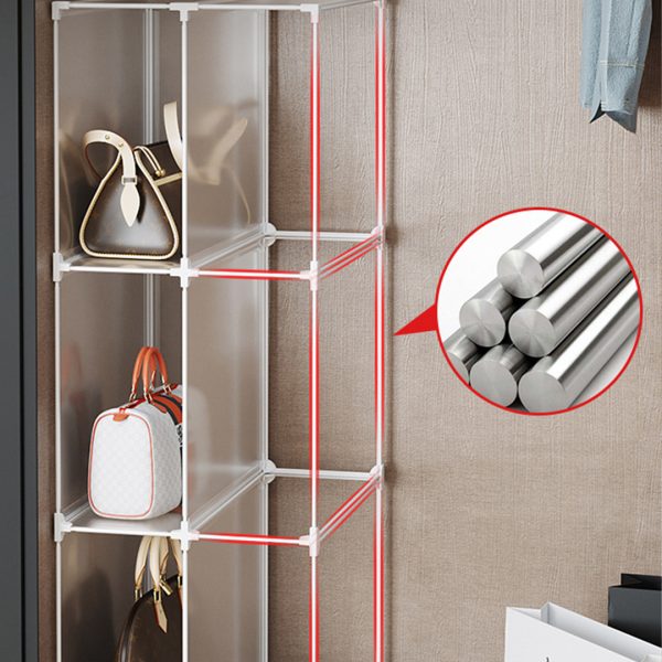 3 Tier Multifunctional PP Plastic Bag Box Portable Cubby DIY Storage Shelves Stackable Handbag Purse Organiser – 2