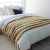 Zigzag Striped Throw Blanket Acrylic Wave Knitted Fringed Woven Cover Couch Bed Sofa Home Decor