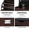 Shoe Cabinet Bench Shoes Storage Rack Organiser Shelf Black 15 Pairs – Walnut