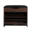 Shoe Cabinet Bench Shoes Storage Rack Organiser Shelf Black 15 Pairs – Walnut