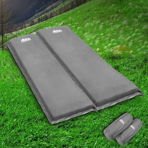 Single Size Self Inflating Matress Mat Joinable 10CM Thick – 190x112x10 cm, Grey