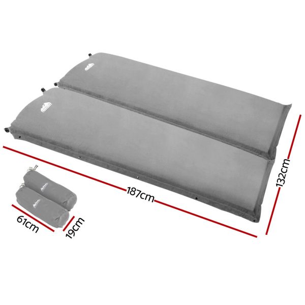 Single Size Self Inflating Matress Mat Joinable 10CM Thick – 190x112x10 cm, Grey