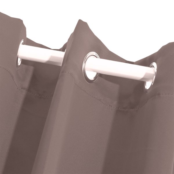 2x Blockout Curtains Panels 3 Layers Eyelet Room Darkening – 140 x 230 cm, Taupe