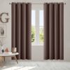 2x Blockout Curtains Panels 3 Layers Eyelet Room Darkening – 140 x 230 cm, Taupe