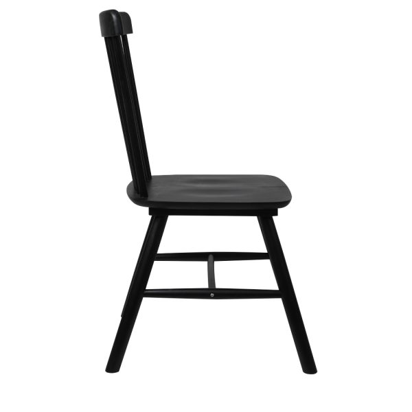 Set of 2 Dining Chairs Side Chair Replica Kitchen Wood Furniture – Black