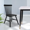 Set of 2 Dining Chairs Side Chair Replica Kitchen Wood Furniture – Black