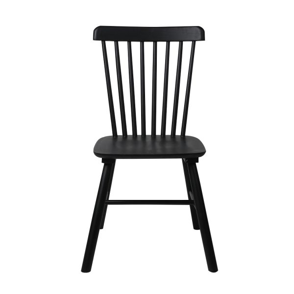 Set of 2 Dining Chairs Side Chair Replica Kitchen Wood Furniture – Black