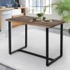 Dining Table Industrial Wooden Metal Kitchen Tables Cafe Restaurant 110cm