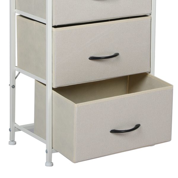 Storage Cabinet Tower Chest of Drawers Dresser Tallboy 8 Drawer Beige